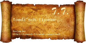 Tomásch Tivadar névjegykártya