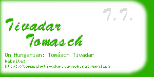 tivadar tomasch business card